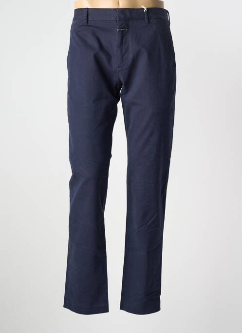 Pantalon chino fermeture zippée sous rabat avec crochet taille normale bleu CLOSED homme