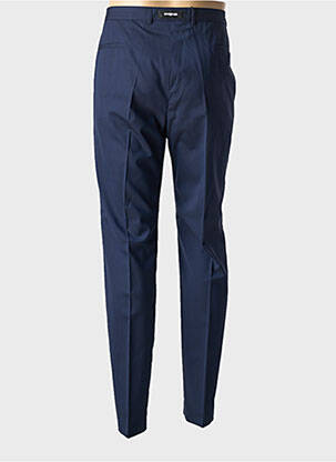 Pantalon chino fermeture zippée sous rabat avec crochet taille normale bleu STRELLSON homme