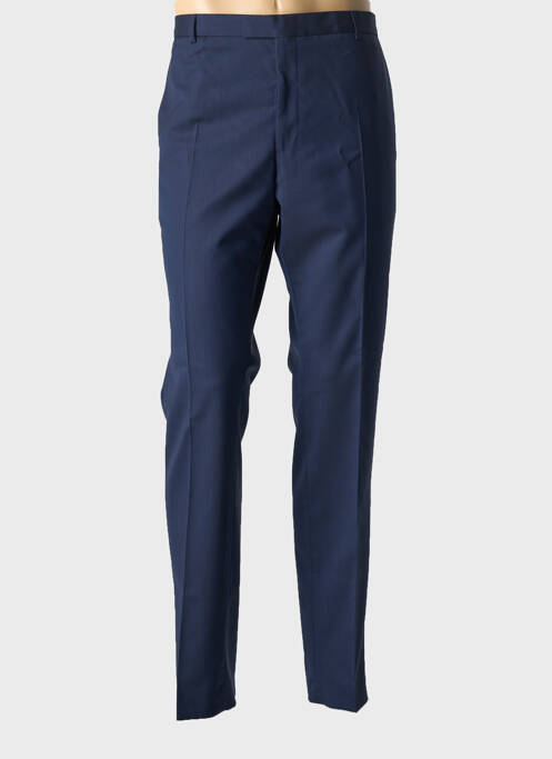 Pantalon chino fermeture zippée sous rabat avec crochet taille normale bleu STRELLSON homme