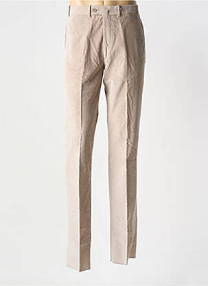 Pantalon chino fermeture zippée sous rabat avec crochet taille normale marron BERNARD ZINS homme