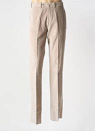 Pantalon chino fermeture zippée sous rabat avec crochet taille normale marron BERNARD ZINS homme