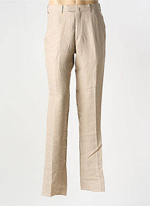 Pantalon droit tissage chiné taille normale beige BERNARD ZINS homme