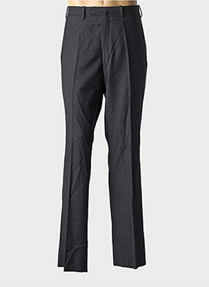 Pantalon droit fermeture zippée sous rabat avec crochet taille normale gris BERNARD ZINS homme