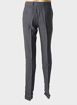 Pantalon droit fermeture zippée sous rabat avec crochet taille normale gris BERNARD ZINS homme