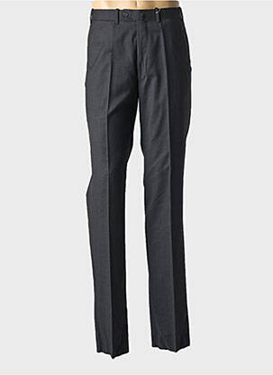 Pantalon droit fermeture zippée sous rabat avec crochet taille basse gris BERNARD ZINS femme