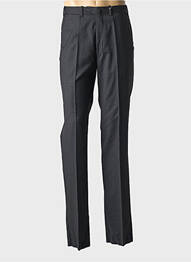 Pantalon droit fermeture zippée sous rabat avec crochet taille basse gris BERNARD ZINS femme