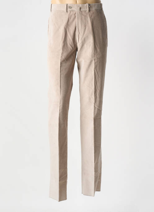 Pantalon chino fermeture zippée sous rabat avec crochet taille normale marron BERNARD ZINS homme
