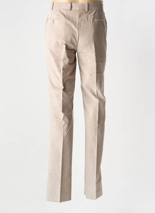 Pantalon chino fermeture zippée sous rabat avec crochet taille normale marron BERNARD ZINS homme