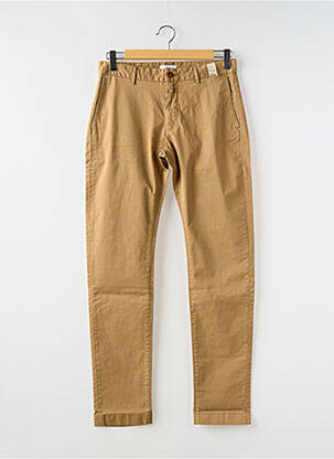 Pantalon chino tissage popeline taille normale beige fonce CLOSED homme