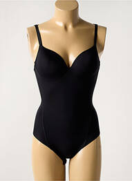 Body lingerie effet matière satinée noir GEMMA DE LOU femme