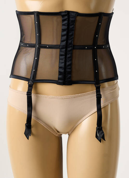 Guêpière/Porte-jarretelle noir IMPLICITE pour femme