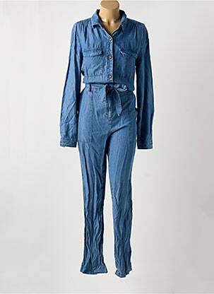 Combi-pantalon fermeture boutonnée sur le devant manches longues bleu LA PETITE ETOILE femme