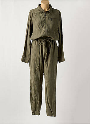Combi-pantalon col chemisier manches longues vert FRANSA femme