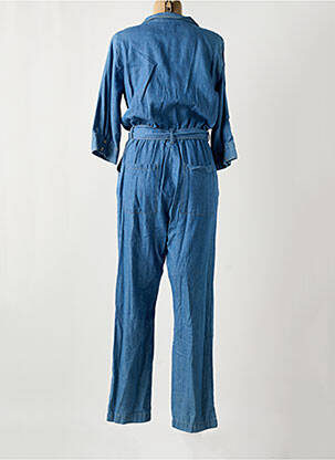 Combi-pantalon col chemisier manches 3/4 bleu CKS femme