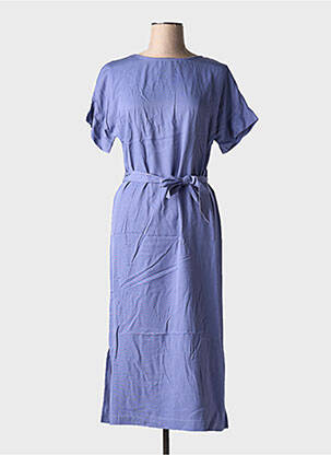 Robe mi-longue manches courtes manches courtes bleu CKS femme