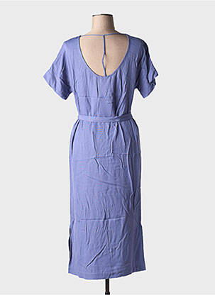 Robe mi-longue manches courtes manches courtes bleu CKS femme