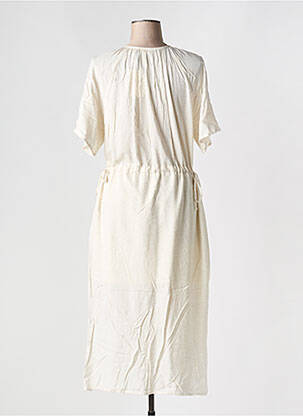 Robe longue manches courtes manches courtes beige YAYA femme
