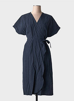 Robe mi-longue manches courtes manches courtes bleu CHERRY PARIS femme
