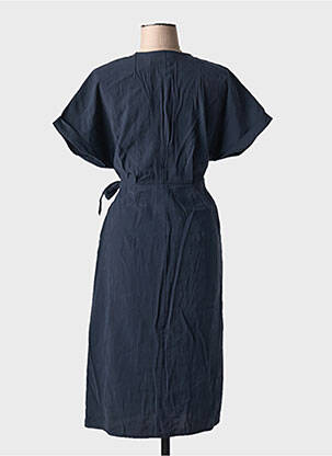 Robe mi-longue manches courtes manches courtes bleu CHERRY PARIS femme