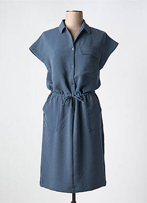 Robe mi-longue manches courtes manches courtes vert CKS femme