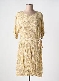Robe mi-longue coupe fluide manches 3/4 beige YAYA femme