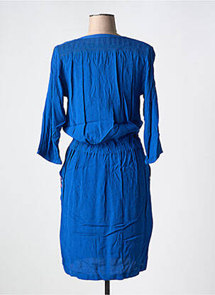 Robe mi-longue coupe fluide manches 3/4 bleu CKS femme
