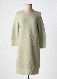 Robe pull coupe droite manches longues vert YAYA femme