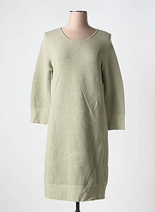 Robe pull col rond manches longues vert YAYA femme