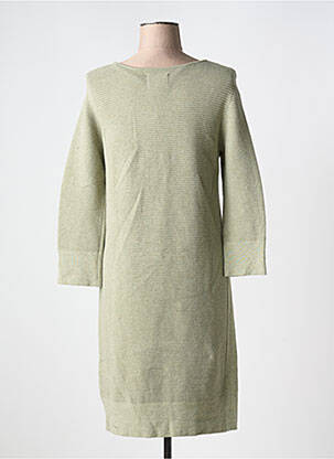 Robe pull coupe droite manches longues vert YAYA femme