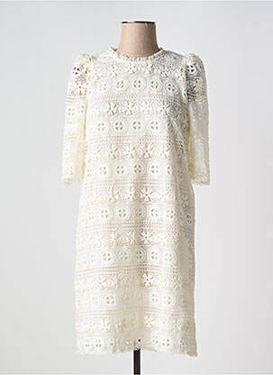 Robe courte manches 3/4 manches 3/4 blanc LA PETITE ETOILE femme