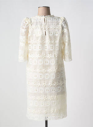 Robe courte manches 3/4 manches 3/4 blanc LA PETITE ETOILE femme