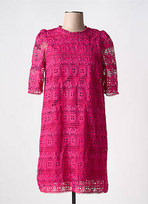 Robe courte manches 3/4 manches 3/4 rose LA PETITE ETOILE femme