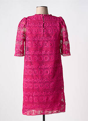 Robe courte manches 3/4 manches 3/4 rose LA PETITE ETOILE femme