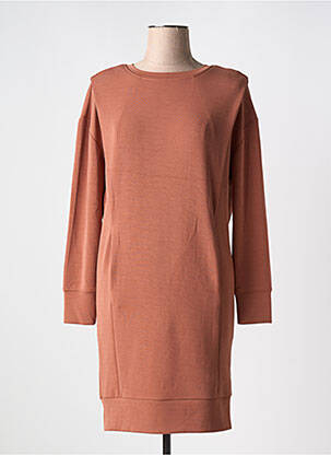 Robe courte manches longues manches longues marron YAYA femme