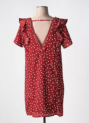 Robe courte manches courtes manches courtes marron CHERRY PARIS femme
