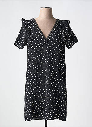 Robe courte manches courtes manches courtes noir CHERRY PARIS femme