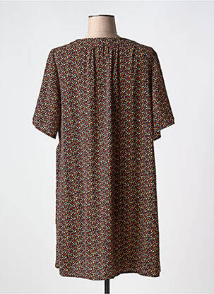 Robe courte manches courtes manches courtes marron CHERRY PARIS femme
