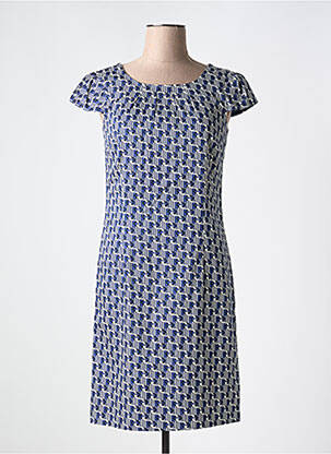 Robe mi-longue imprimé fantaisie manches courtes bleu MEXX femme