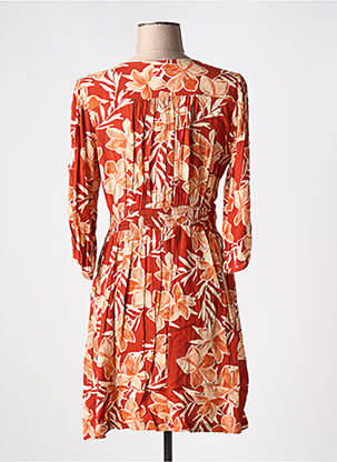 Robe courte coupe fluide manches 3/4 orange GRACE & MILA femme