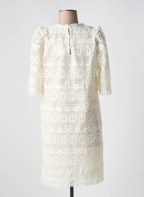 Robe courte manches 3/4 manches 3/4 blanc LA PETITE ETOILE femme