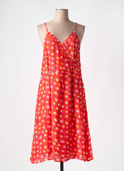 Robe mi-longue orange DIPLODOCUS pour femme