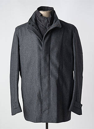 Manteau court fermeture zippée sous rabat pressionné sans capuche gris STRELLSON homme