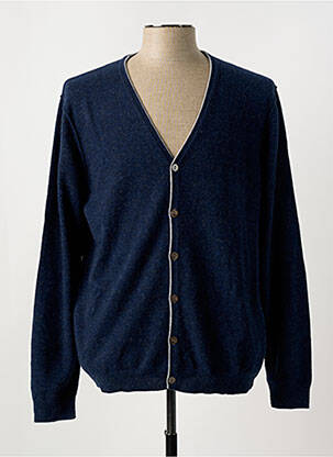 Gilet manches longues col v bleu JARDIN PRIVÉ homme