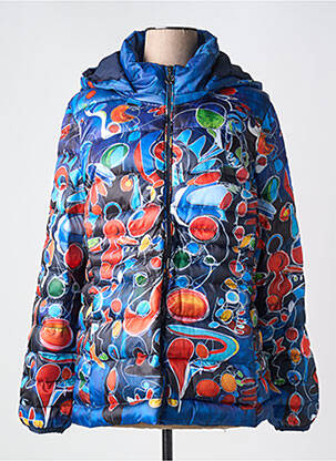 Doudoune poches a capuche bleu DOLCEZZA femme