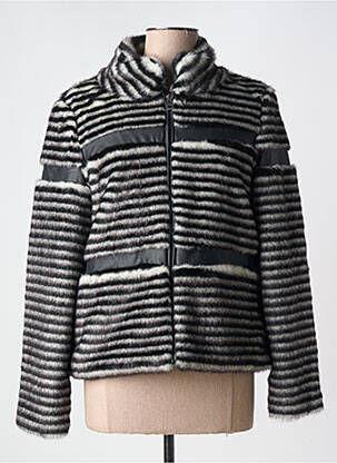 Manteau court coupe droite sans capuche noir TINTA femme