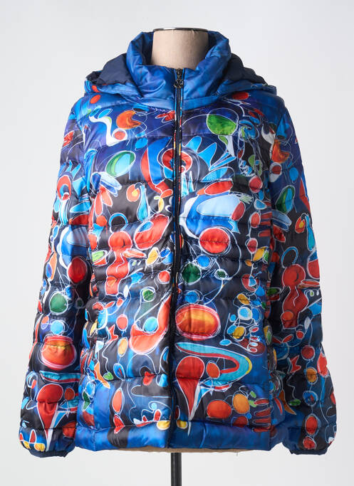 Doudoune poches a capuche bleu DOLCEZZA femme