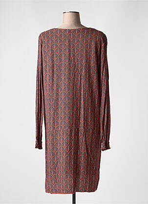 Robe mi-longue coupe fluide manches longues orange THALASSA femme
