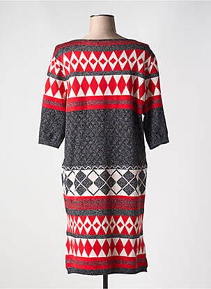 Robe pull stretch manches courtes rouge ZEPELINE femme
