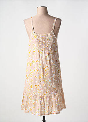 Robe mi-longue imprimé fleurs fines bretelles beige AGATHE & LOUISE femme