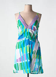 Robe courte coupe cintrée fines bretelles bleu L'ATELIER D'ANNA femme